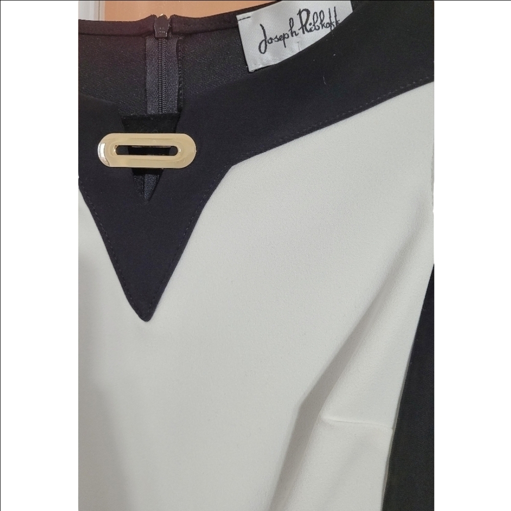 Joseph Ribkoff Dress size 4 black and white formal fitted midi pencil skirt - Picture 8 of 16